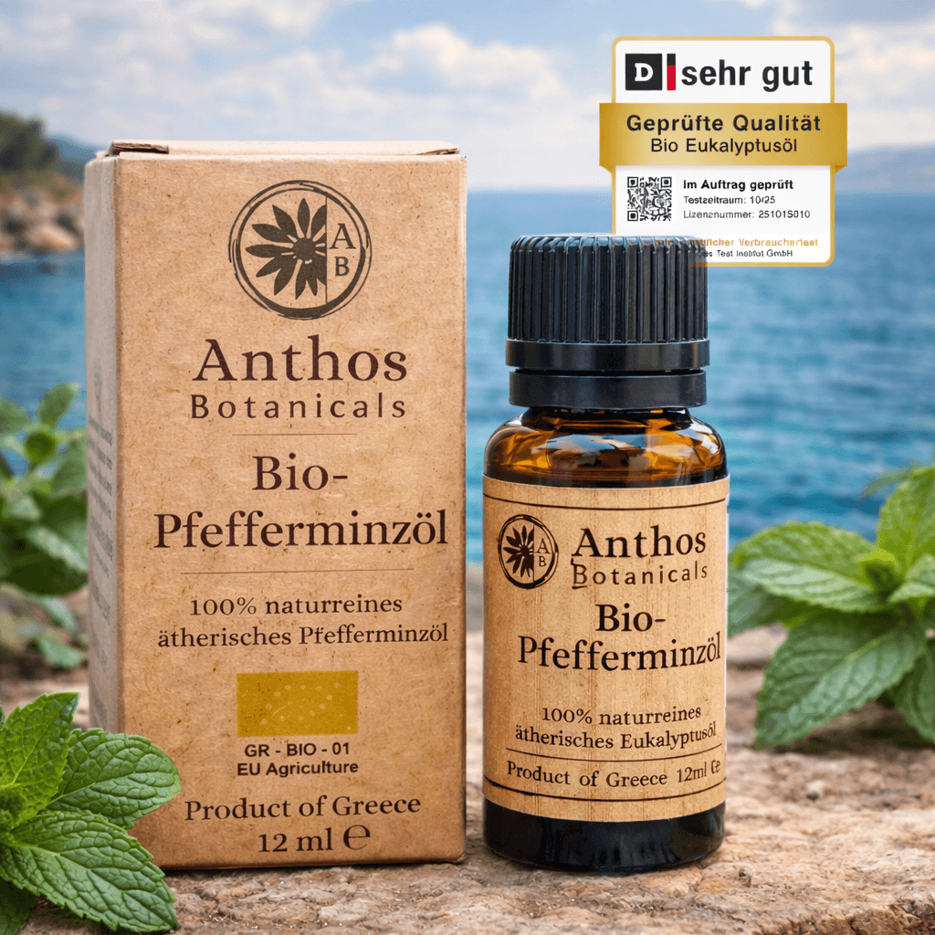 Pfefferminzöl Bio 12 ml – 100 % naturrein | Lebensmittelqualität