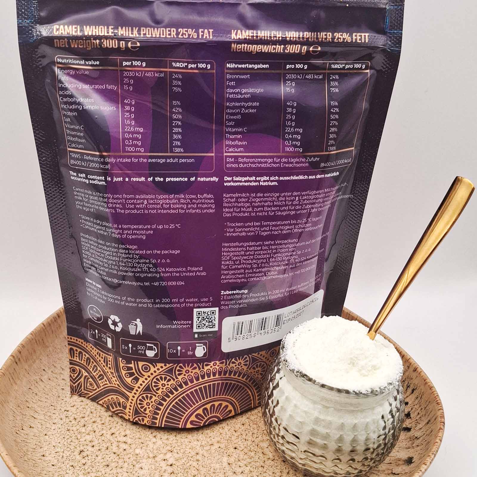 Camel Milk Powder 9L (900g) - 100% Pure A2 Whole Milk, Lactose Free, Natural Lactoferrin