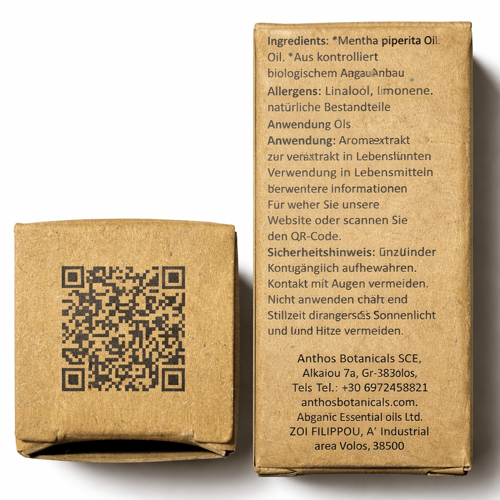 Pfefferminzöl Bio 12 ml – 100 % naturrein | Lebensmittelqualität