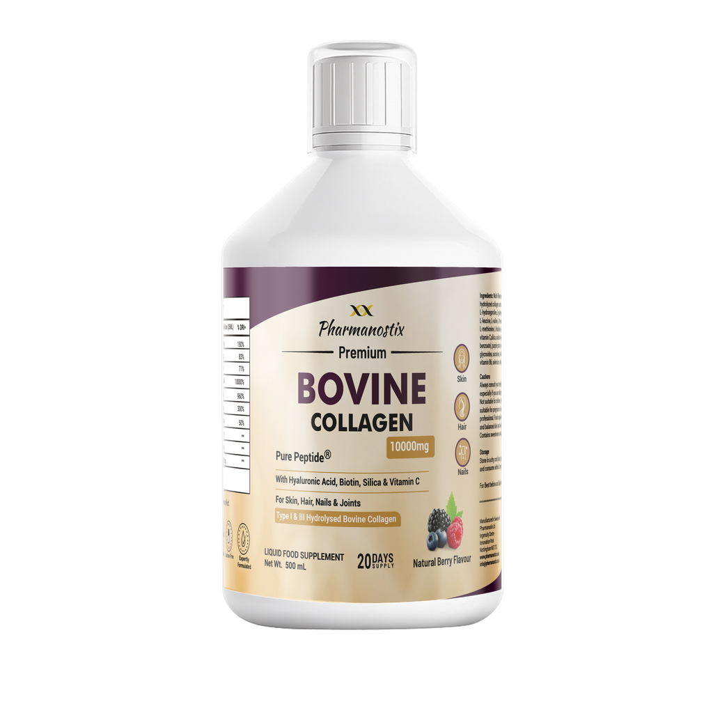 Halal Bovine Collagen Liquid Supplement, 10000mg, Natural Berry Flavour, 500ml