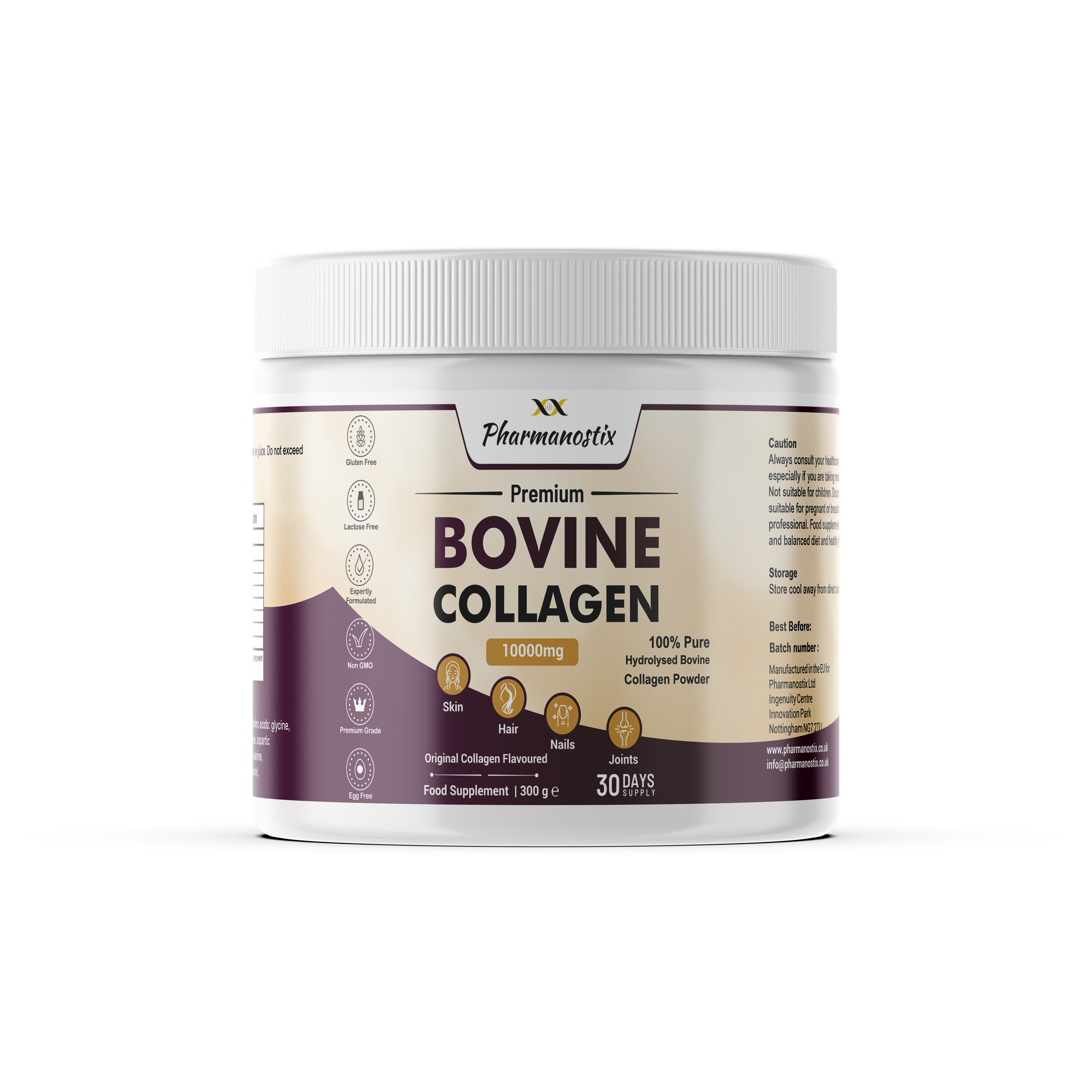 Premium Collagen Powder 300g - 100% Pure Bovine Collagen Type 1 & 3