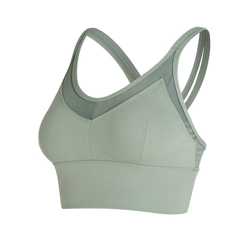 Solid Seamless Yoga Tank Build In Bra For Women Running Yoga Gym Crop Top Push Up Gym Sportswear Bra Top Beauty Back Clothing